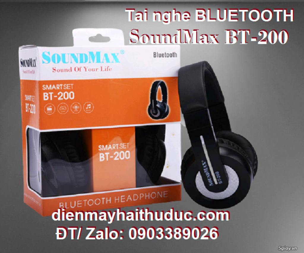 Tai nghe SoundMax BT-200 dòng phone chụp choàng đầu có Mic - 1