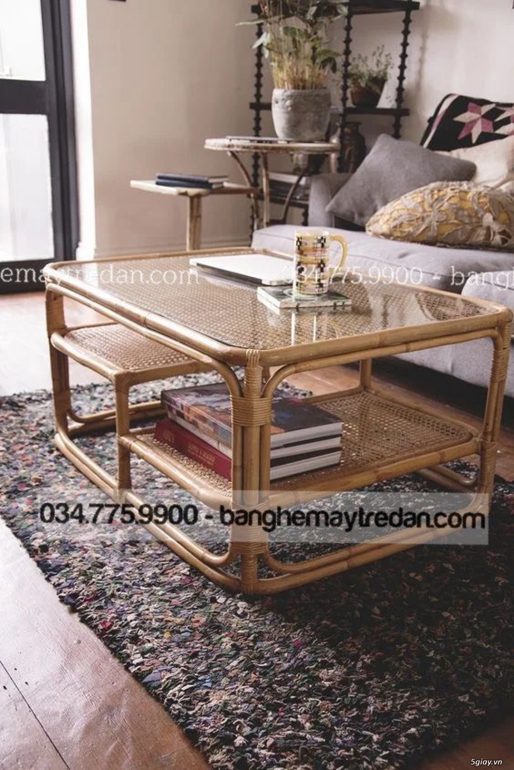 Bàn sofa mây tự nhiên - 3