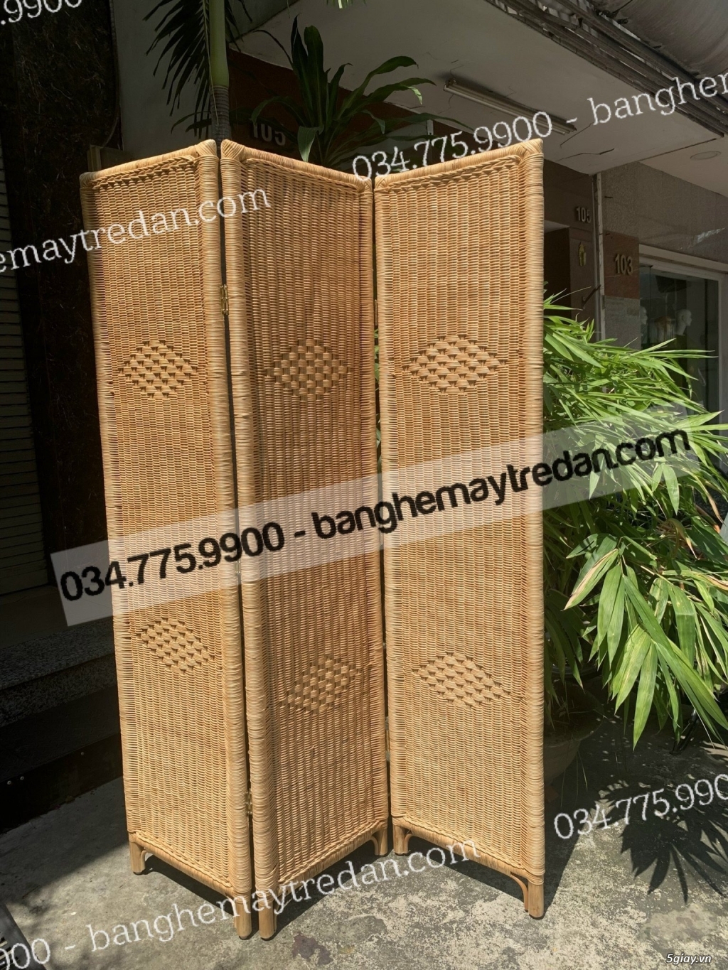 Bình phong mây đan kín cao cấp
