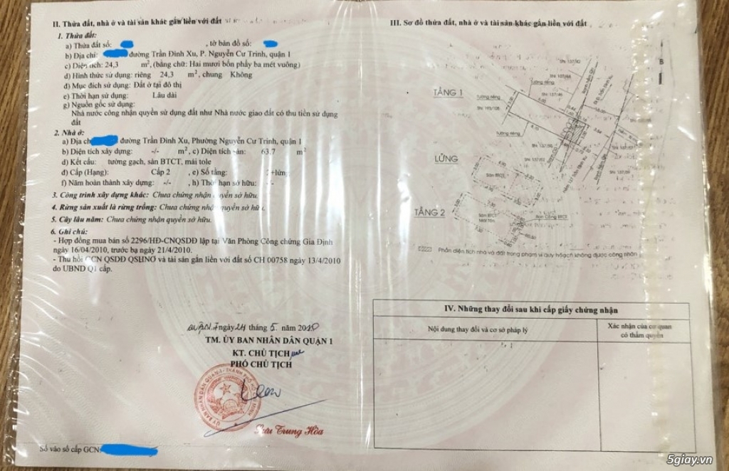 5Tỷ8 - Q1 Trần Đình Xu 24,3m2 - Sổ Hồng CC - 5