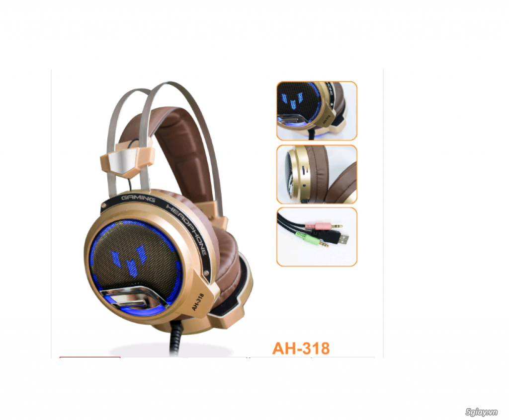 Tai nghe chơi game có dây SoundMax A-318 dây dài đến 23cm - 2