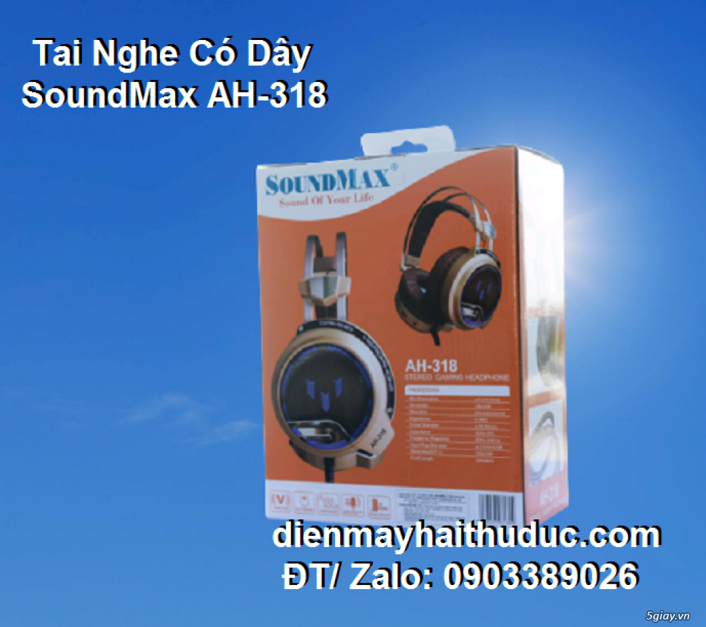 Tai nghe chơi game có dây SoundMax A-318 dây dài đến 23cm - 1