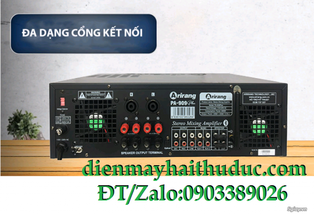 Amply Arirang PA-909 Plus hỗ trợ Bluetooth 5.0, cổng Quang Optical - 2