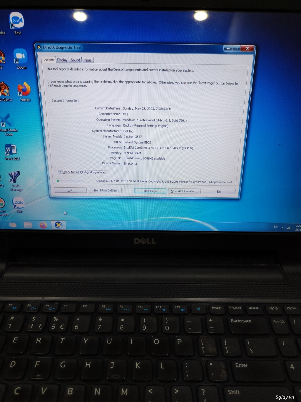 [Q7] - Thanh lí laptop Dell dùng tốt, pin chai - 1