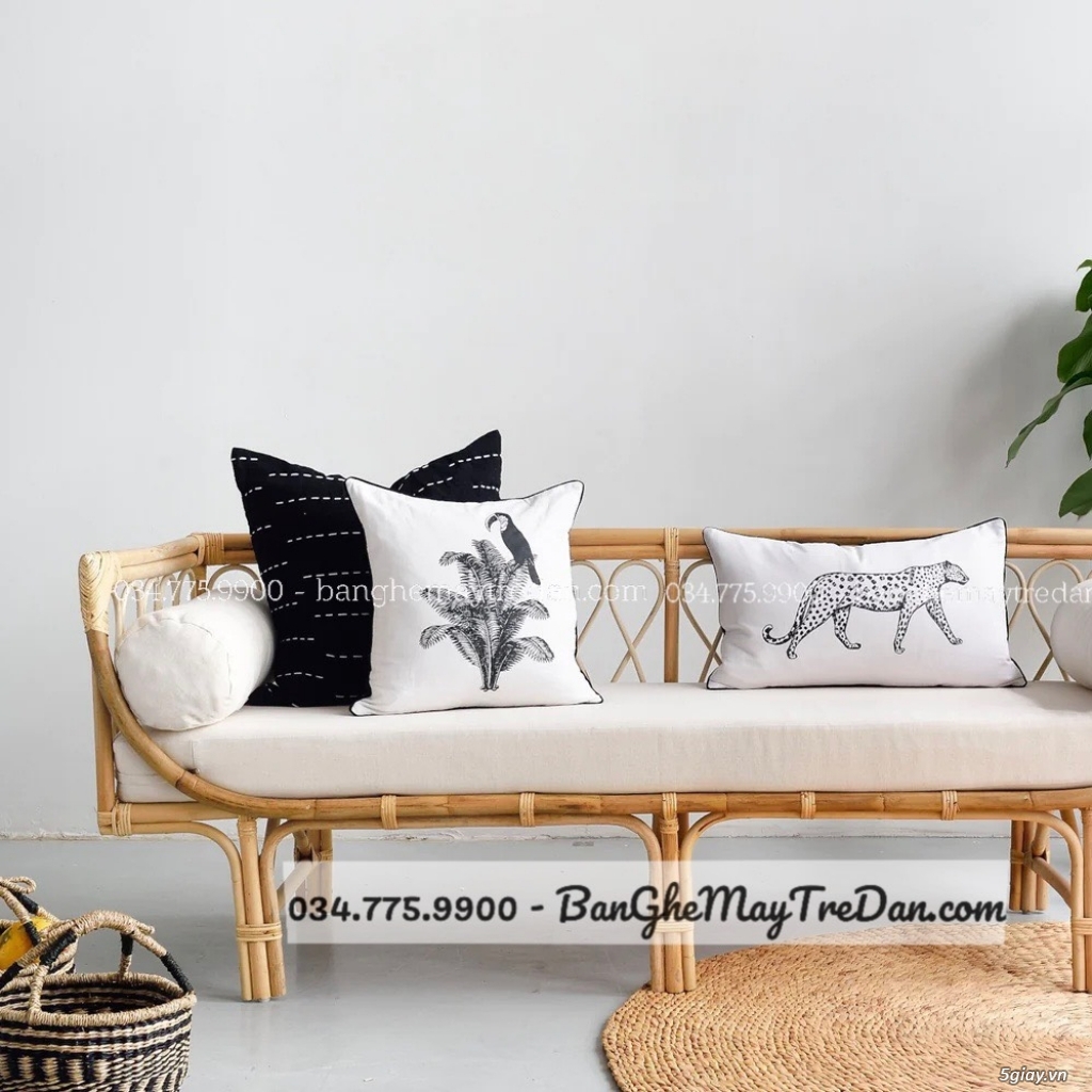 Băng ghế sofa mây tre - 4