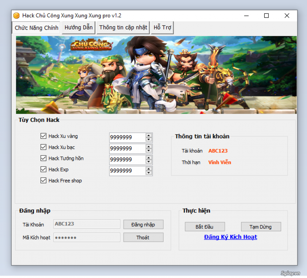 Hack Chủ Công Xung Xung Xung Vô Hạn tiền 5giay