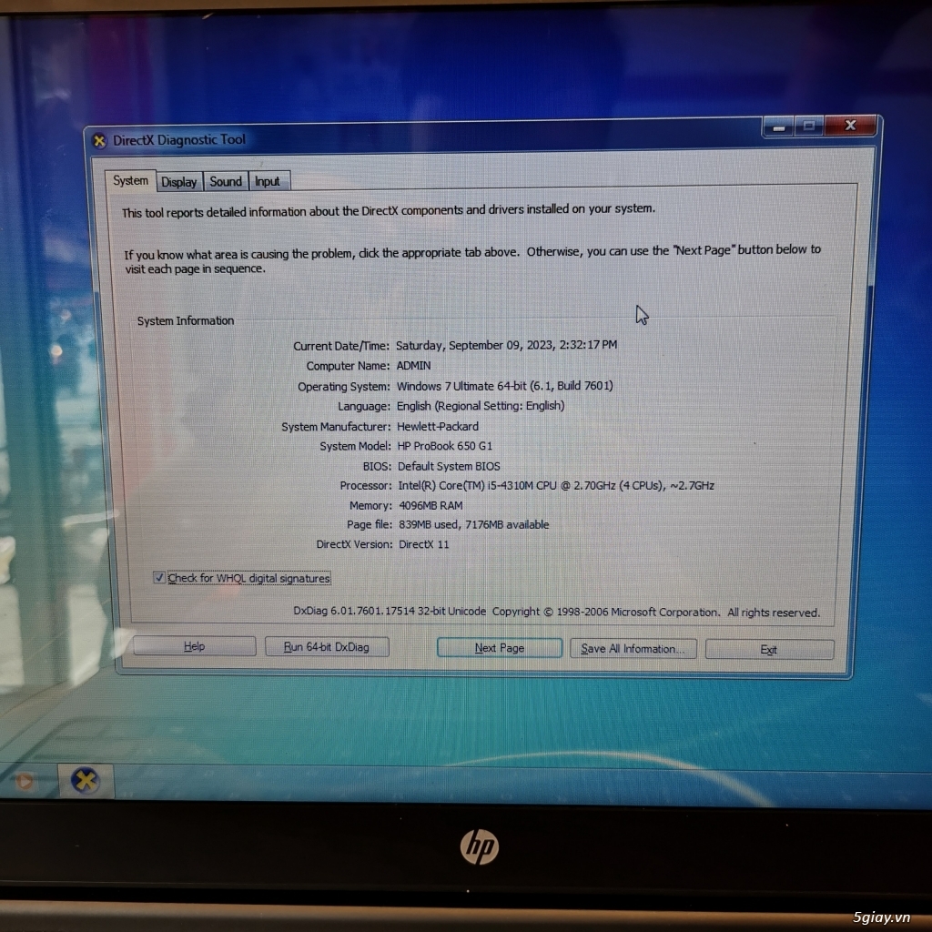 HP Probook 650-G1, I5-4310U, R4G,SSD120G,14inch HD - 4