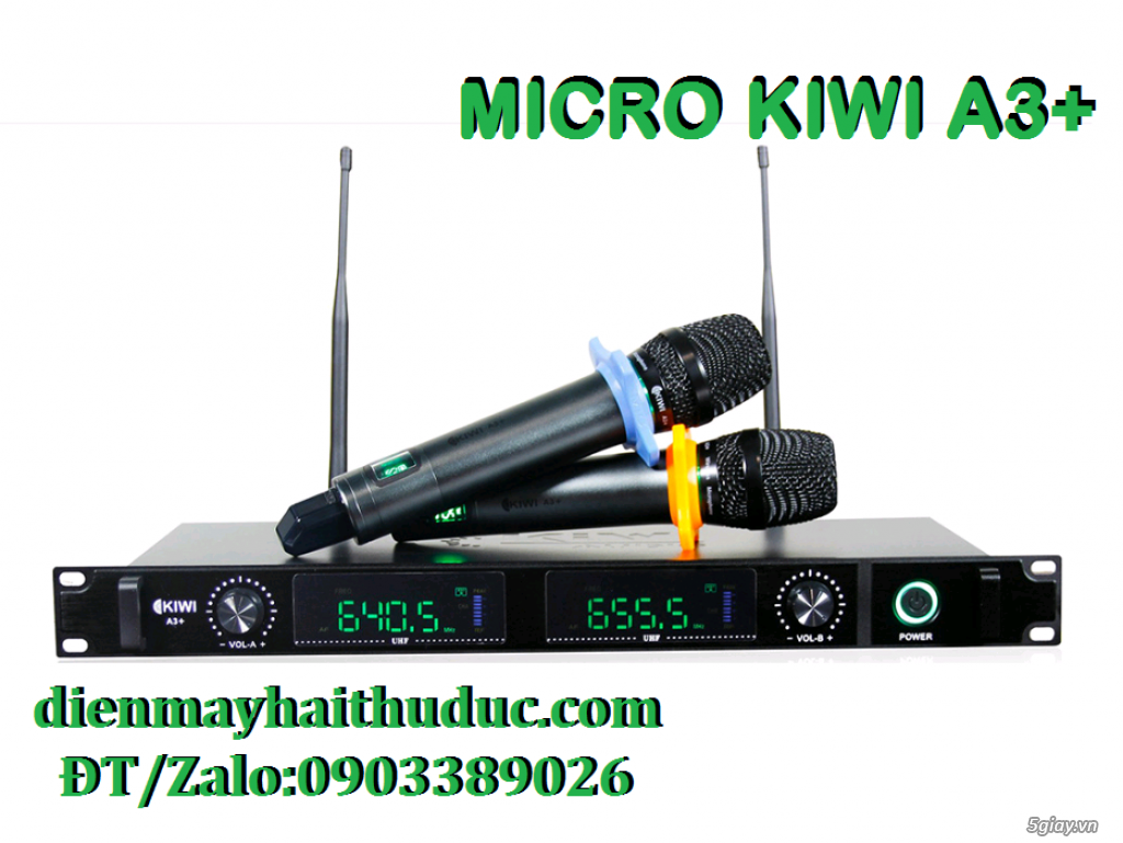 Bộ Micro 2 cây không dây Kiwi A3+ giá bình dân hát hay - 2