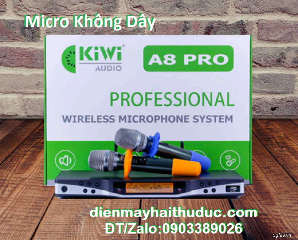 Micro không dây Kiwi A8 Pro bộ 2 Mic chính hàng VN - 1