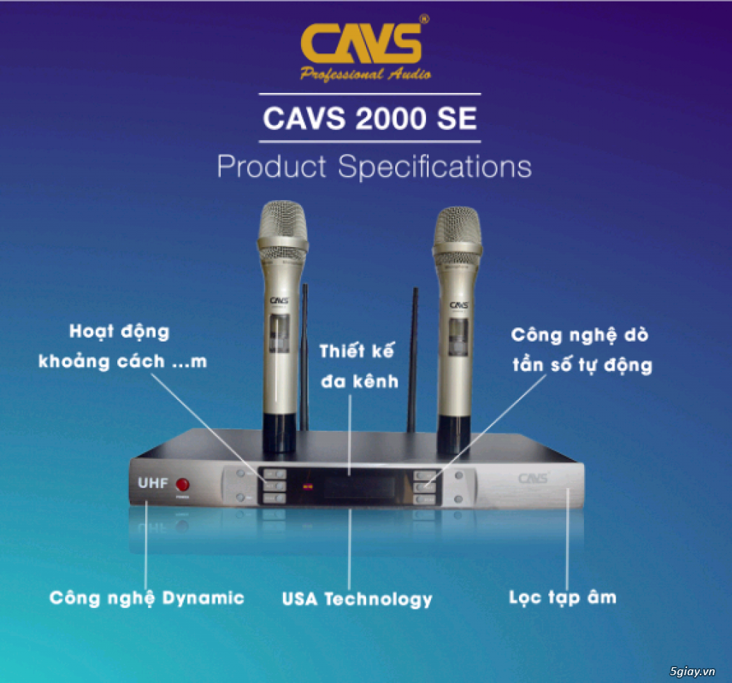 Micro không dây CAVS 2000SE II dòng Mic có âm thanh cực hay - 3