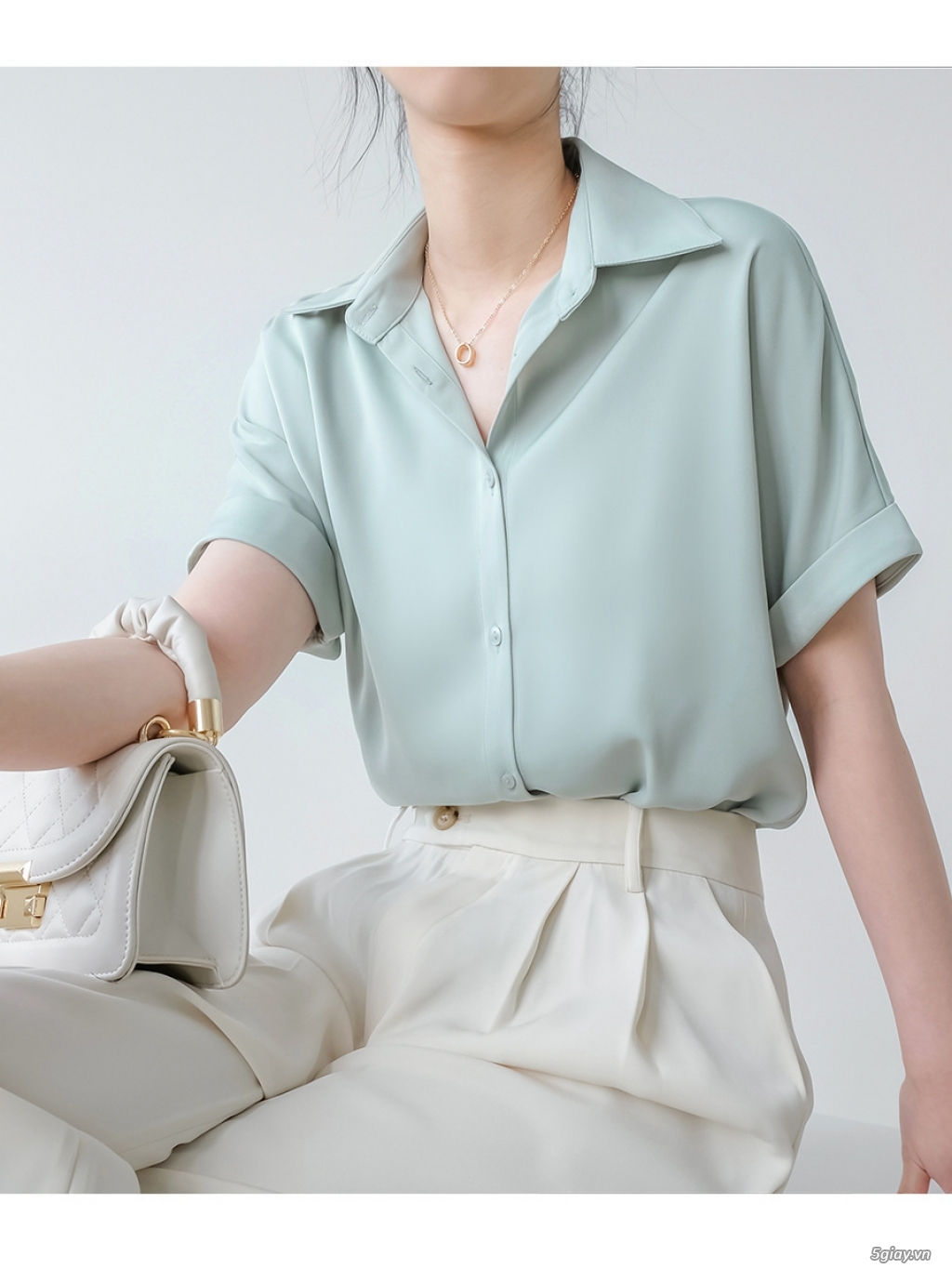 Sơ Mi Trơn Nữ Tay Ngắn Nhiều Màu | Unnie Sơ Mi