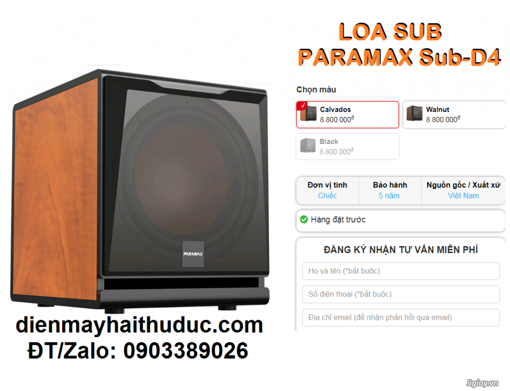 Loa Sub Paramax SUB-D40 Bass to đến 40cm, công suất đỉnh 800W - 2