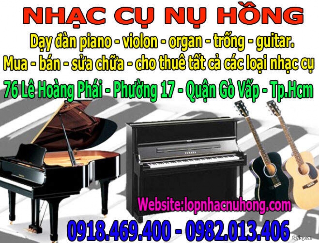 Lớp nhạc nụ hồng dạy đàn guitar, organ, piano, trống jazz tại gò vấp, tphcm - 1