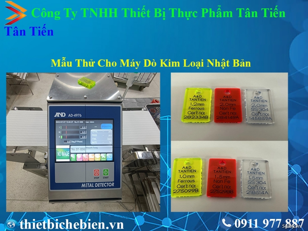 mẫu thử cho máy dò kim loại nhật bản