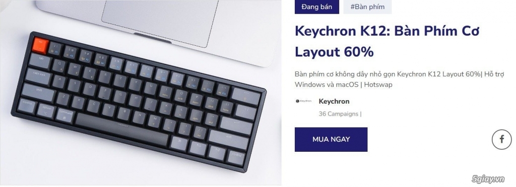 Keychron K12 mới 99,9% Hotswap, nhôm, RGB. - 2