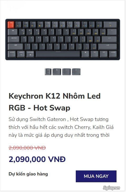 Keychron K12 mới 99,9% Hotswap, nhôm, RGB. - 3