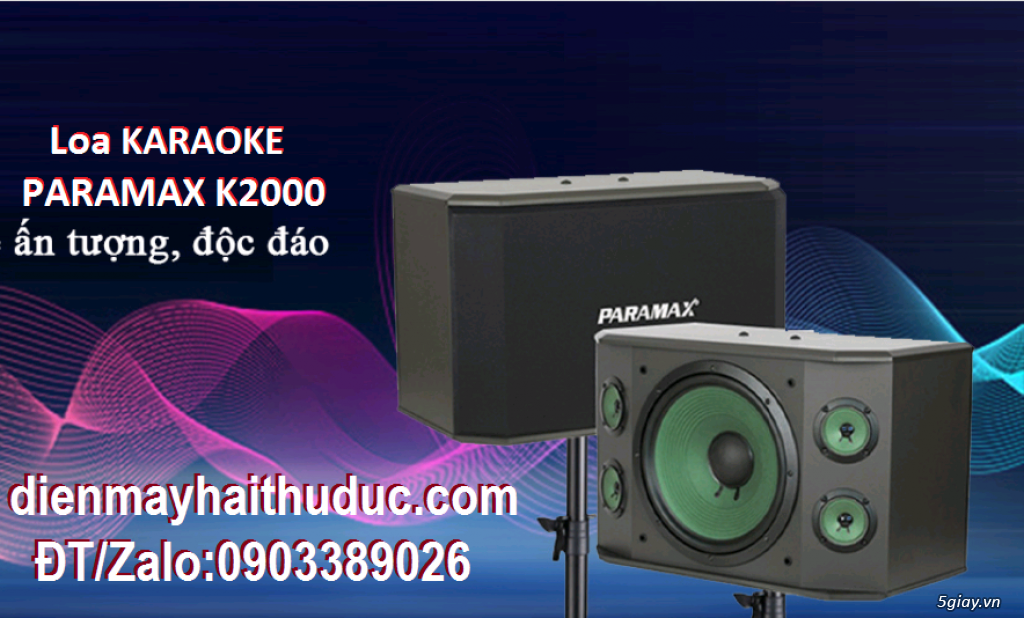 Loa Paramax K2000 thiết kế 5 đường tiếng Bass 30+2 trung+2 Treble