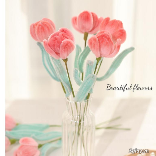 Bó hoa tulip kẽm nhung, hoa tulip từ kẽm nhung quà tặng bạn - 1