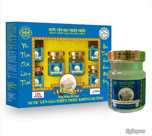 Hộp Yến Sào Cao Cấp Thiên Triều Không Đường (Hộp 6 Lọ) 12%
