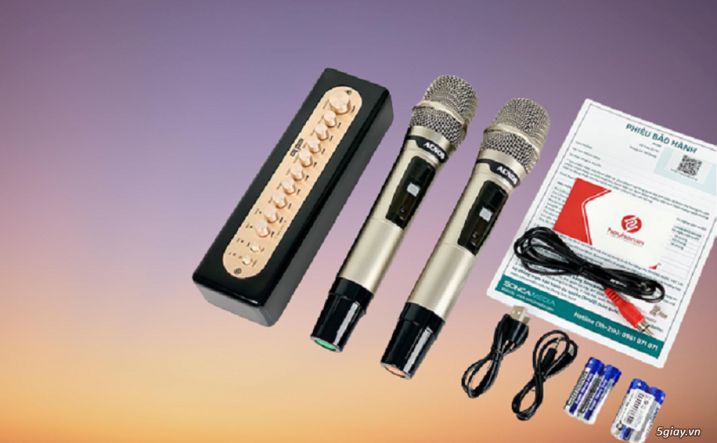 Bộ 2 Micro không dây Acnos Mi30 kèm mixer Karaoke - 1