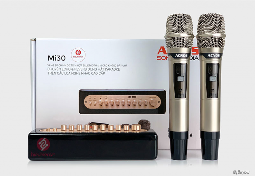 Bộ 2 Micro không dây Acnos Mi30 kèm mixer Karaoke
