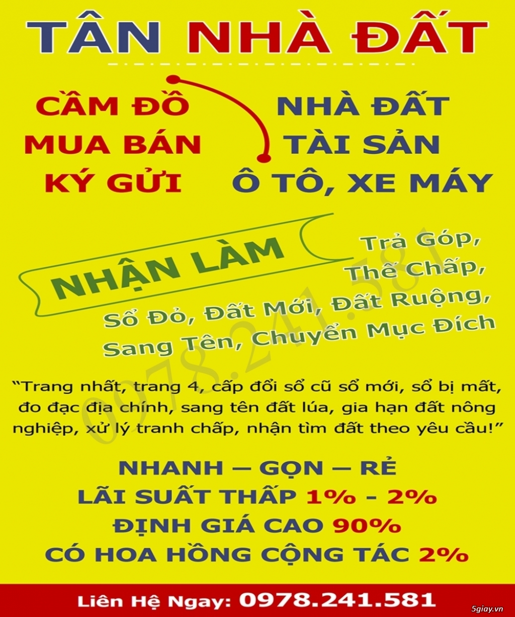 Dịch Vụ Cầm Đồ Cầm Cố Tài Sản Nhà Đất, Sổ Đỏ Sổ Hồng, Ô Tô Xe Máy