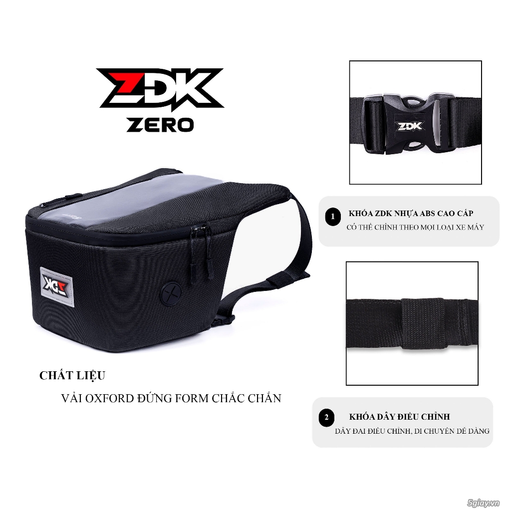 Túi treo xe máy chính hãng ZDK Zero, túi treo đầu xe,túi treo ghi đông - 6
