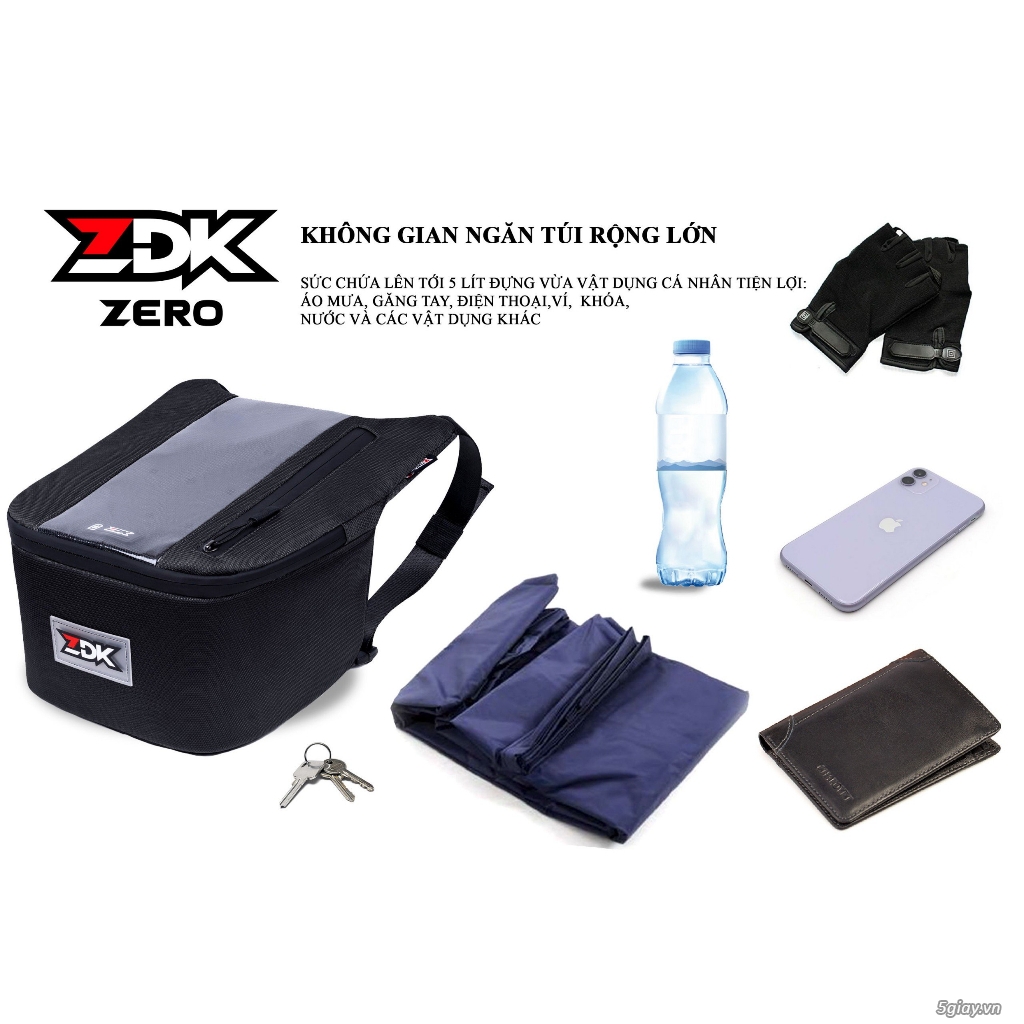 Túi treo xe máy chính hãng ZDK Zero, túi treo đầu xe,túi treo ghi đông