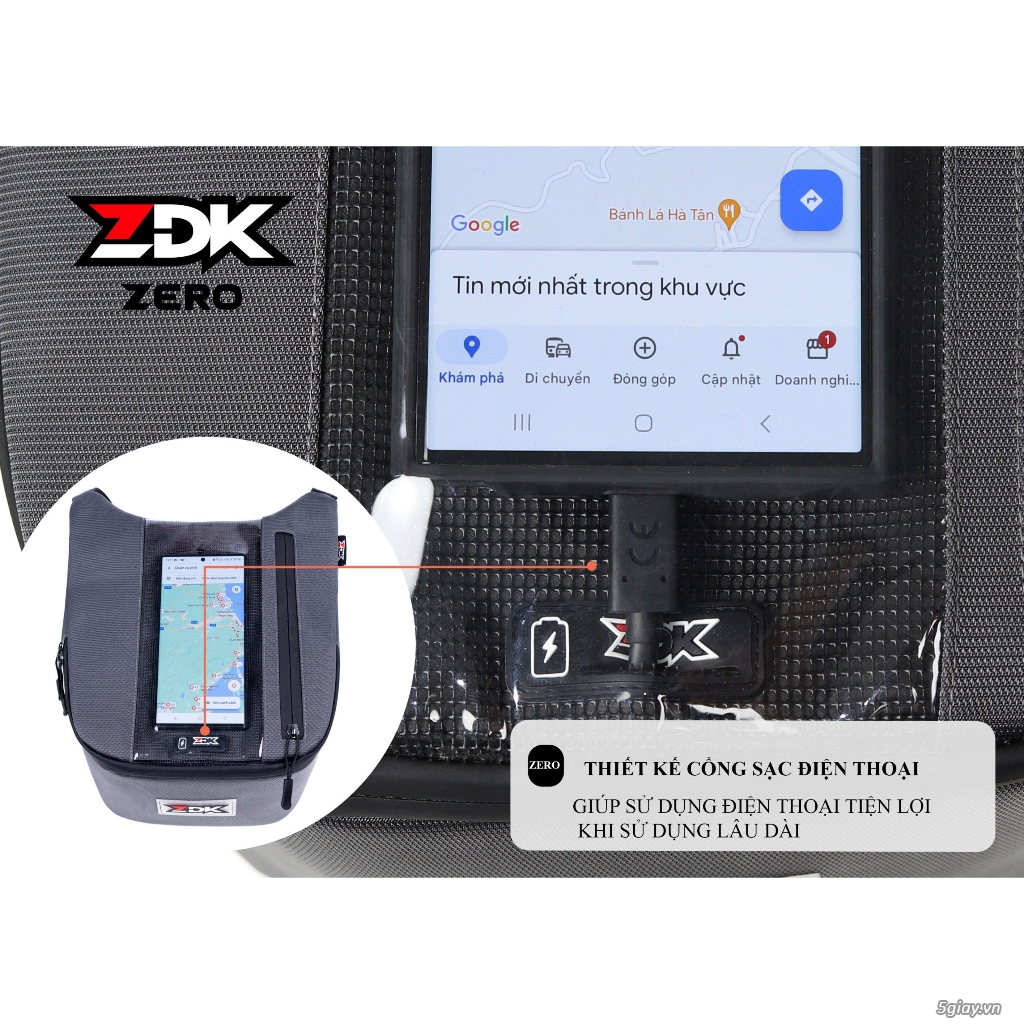 Túi treo xe máy chính hãng ZDK Zero, túi treo đầu xe,túi treo ghi đông - 4
