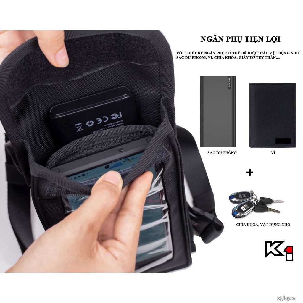 Túi treo xe máy chính hãng ZDK K1, túi treo đầu xe, túi treo ghi đông - 10