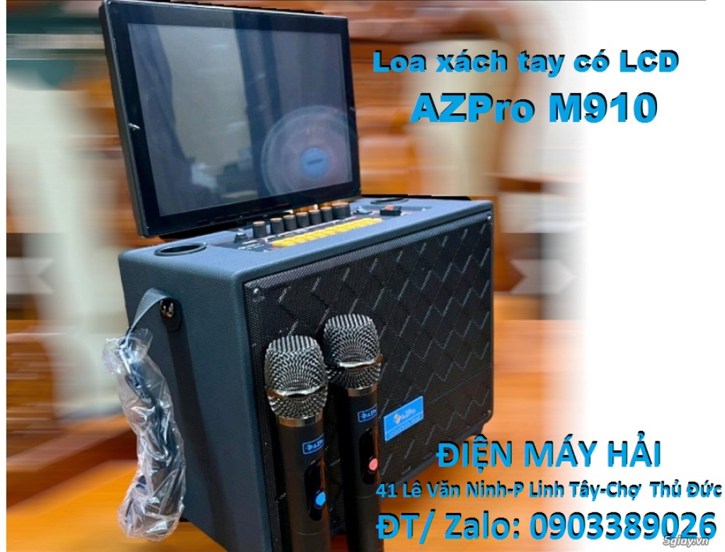 Loa xách tay Karaoke AZPro M910 có màn hình Android 14 xoay 180* - 1