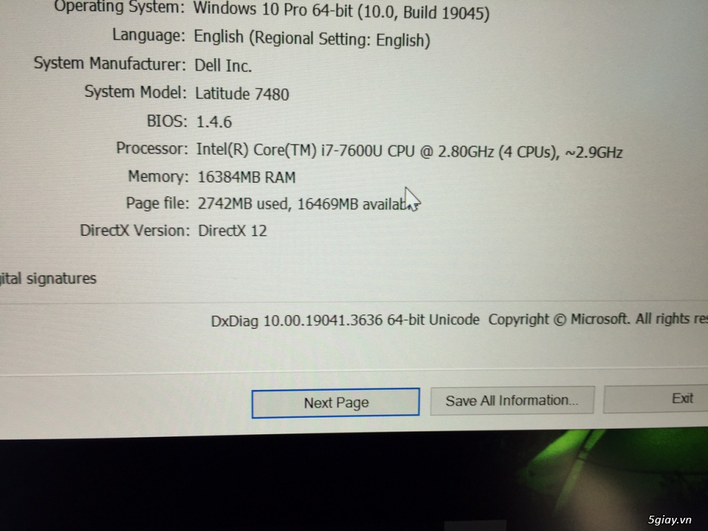 Dell Latitude E7480 CPU I7 7600U. Ram 16G. SSD 256G. 14 INCH FHD - 3