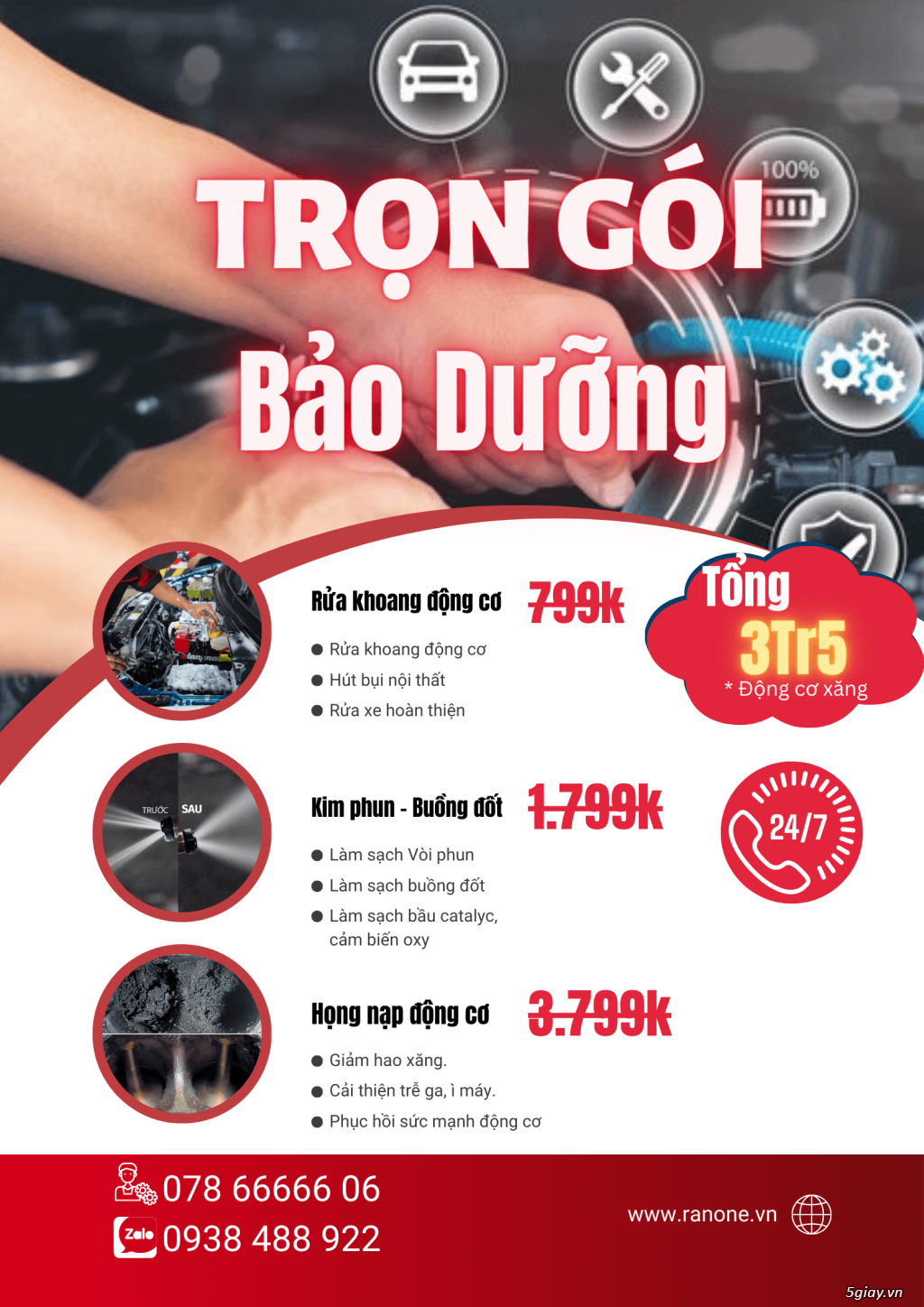 BẢO DƯỠNG XE TOÀN DIỆN - COMBO SIÊU TIẾT KIỆM