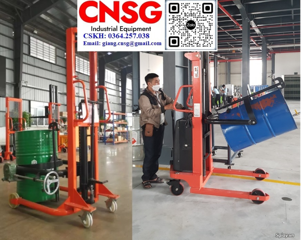 Xe nâng phuy, xe nâng di chuyển phuy, quay đổ phuy chính hãng giá rẻ - 1