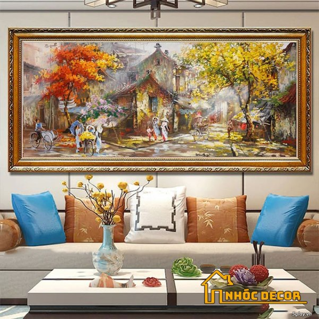 Tranh tráng gương decor phòng khách