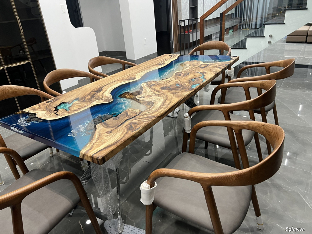 Bàn gỗ epoxy sóng biển 2024 - 7