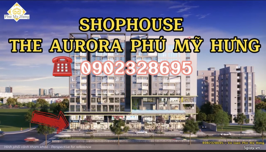 BÁN SHOPHOUSE THE AURORA PHÚ MỸ HƯNG MẶT TIỀN NGUYỄN LƯƠNG BẰNG