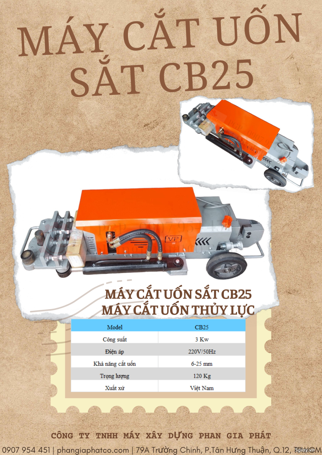 Máy cắt uốn sắt CB25, Máy cắt uốn thủy lực