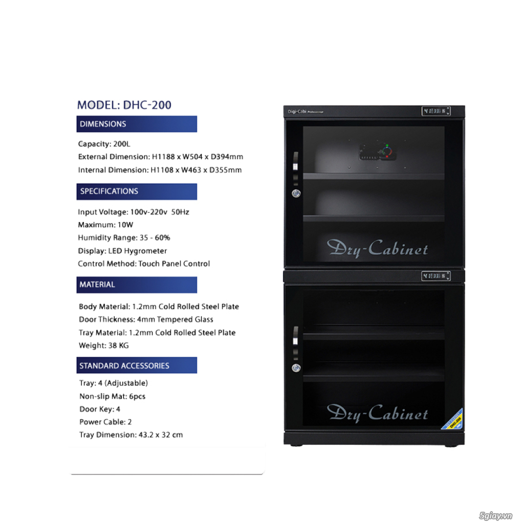 TỦ CHỐNG ẨM DIGI-CABI DHC-200