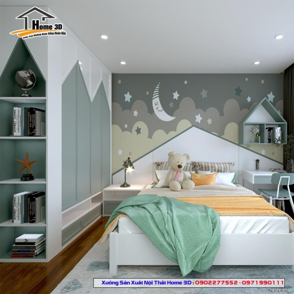 Nhận thiết kế thi công nội thất trọn gói phòng trẻ em nội thất home 3D