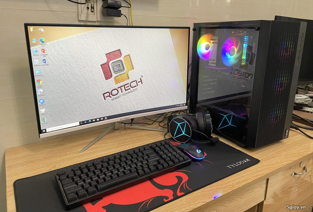 Pc H510m I5-10400F 16GB 256GB RX5500XT 8GB + Màn