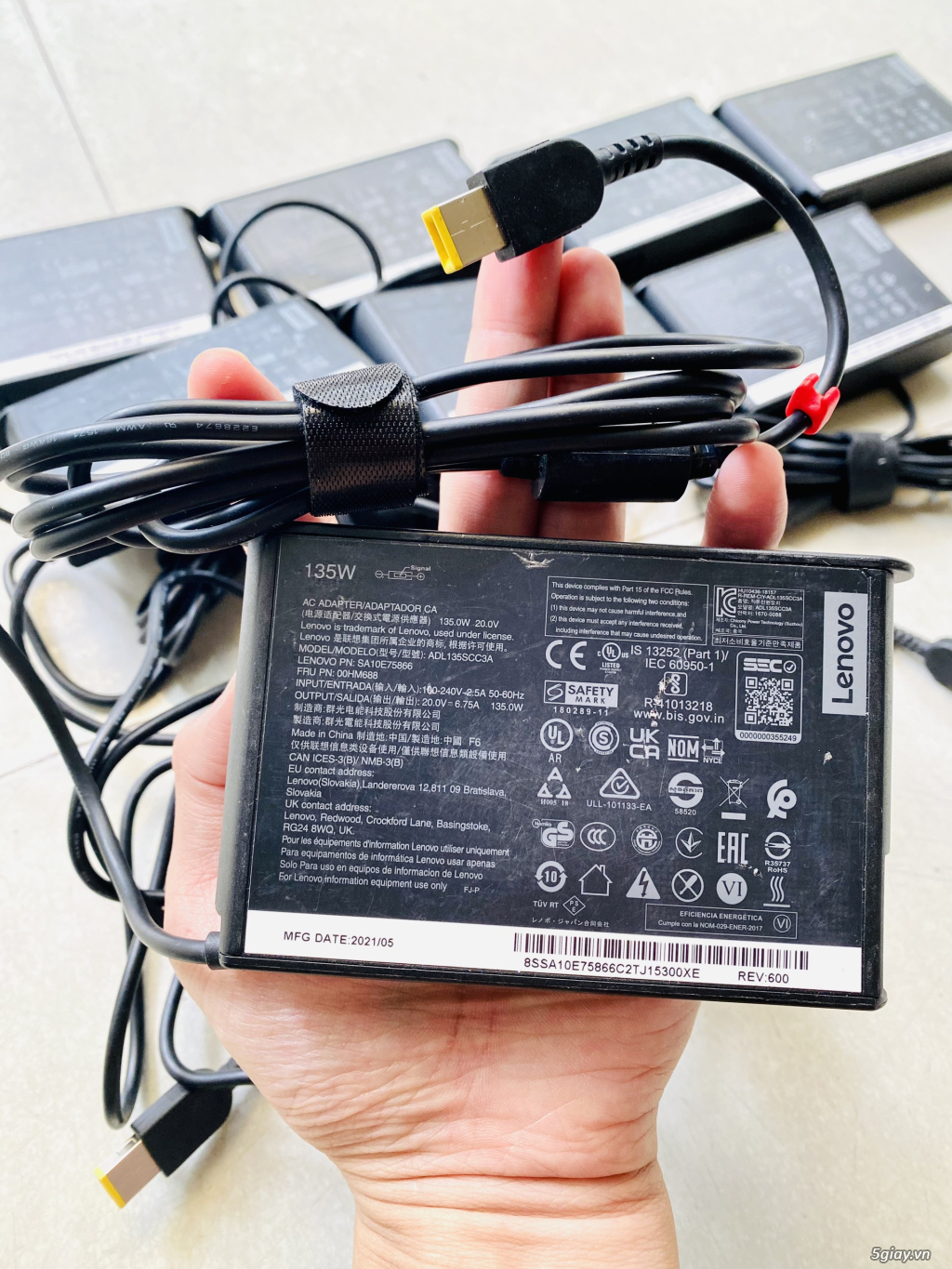 Sạc Laptop Lenovo Thinkpad 65W Type C / 135W Đầu Vuông đẹp zin bóc máy - 5
