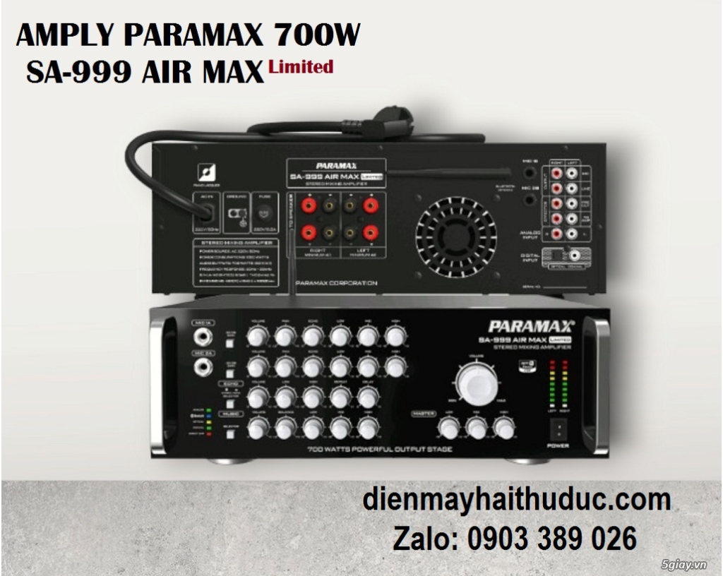 Amply Paramax SA-999 Air MAX Limited chức năng Bluetooth, Optical
