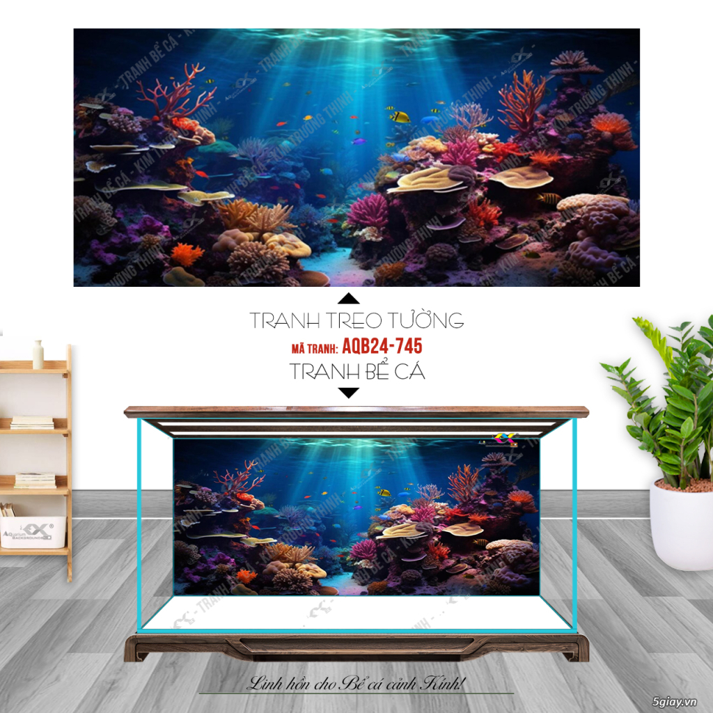 Tranh Bể cá - Tranh lụa Canvas - LH: 0899965588 - Gía tốt cho Đại Lý - 1