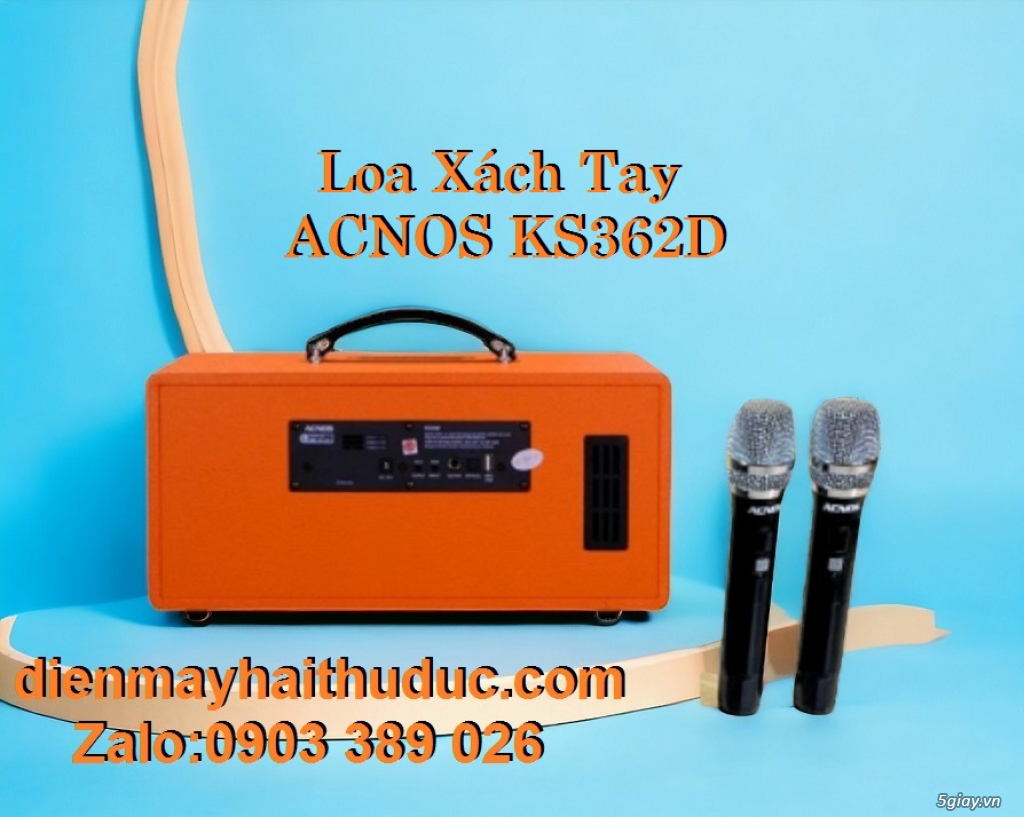 Loa xách tay mini Acnos KS362D chức năng tự động cân chỉnh Karaoke - 3