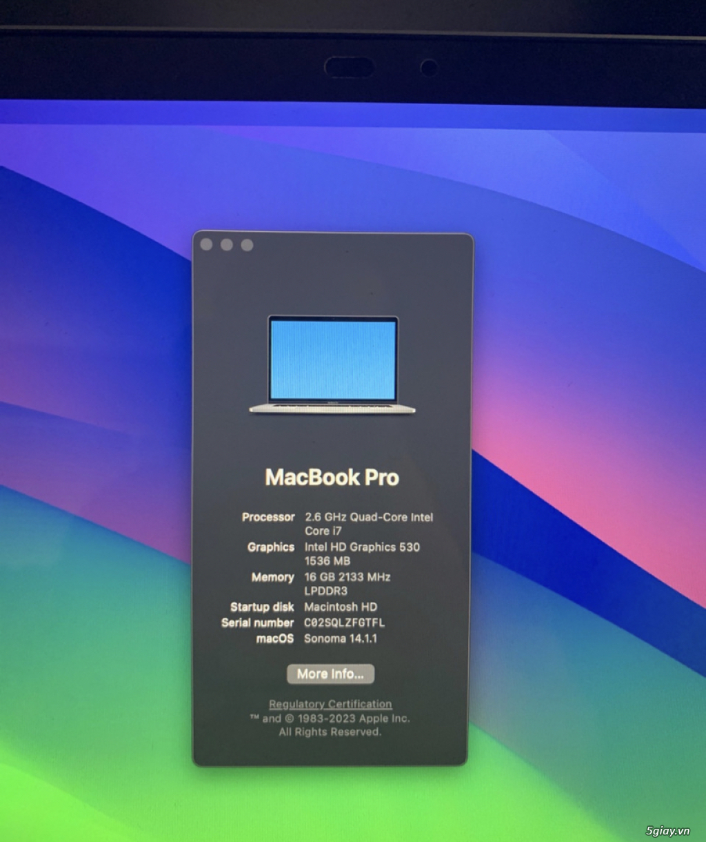 Bán Macbook Pro 15 2017 touch bar - 1