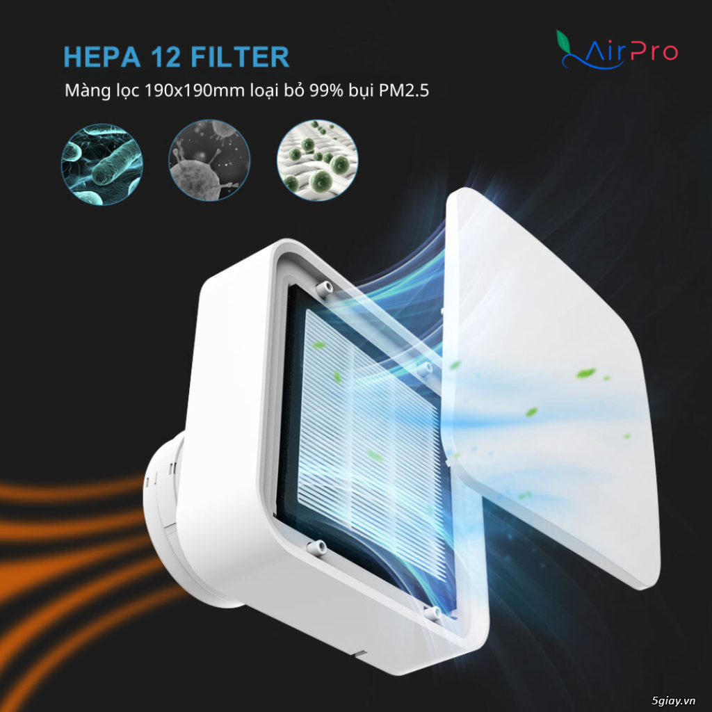 Máy Lọc Không Khí Cấp Gió Tươi AirPro HEPA Fresh Air Unit PM2.5 - 3