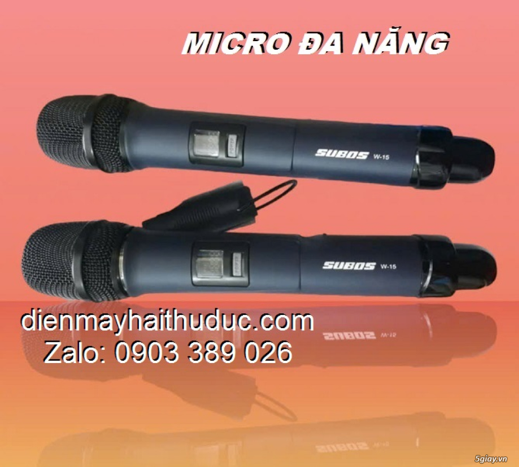 Micro không dây SuBos W-15 bộ 2 tay hàng chính hãng giá rẻ - 2