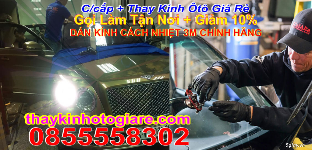 Lắp đặt kính xe hơi tận nơi Bình Dương