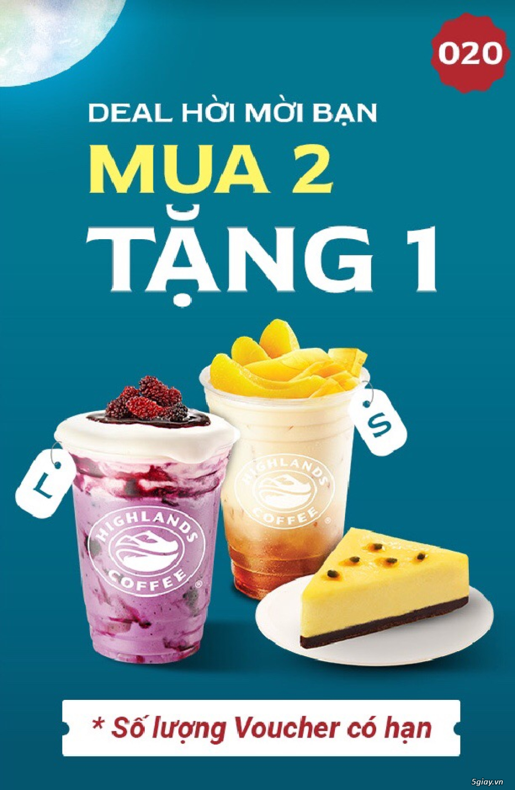 Voucher Highlands mua 2 tặng 1